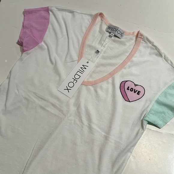 WILDFOX Paradise Colorblock V-Neck Tee - Picture 7 of 12